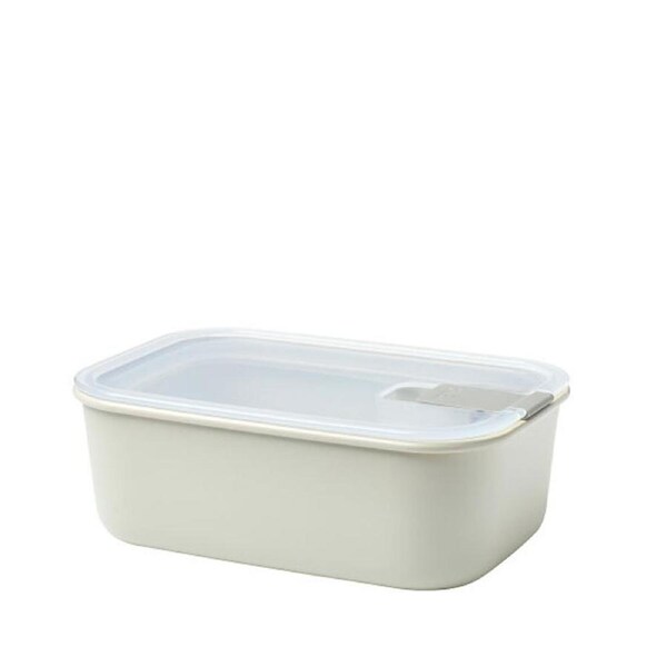 Mepal Food Storage Box Lunch Container w/ EasyClip Lid Rect 1L Nordic White