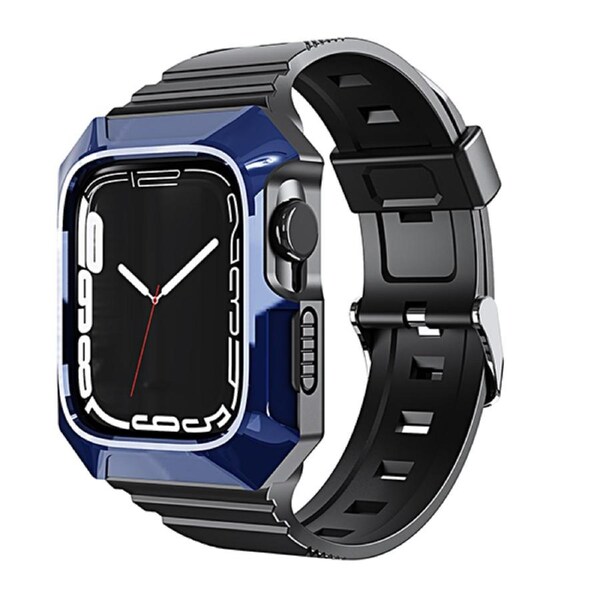 ZUSLAB Apple Watch Band for 9/8/7 45mm- 6/SE/5/4/3/2 44mm 42mm Rugged Case with TPU Strap Military Protective Tough Cover Bumper - Blue