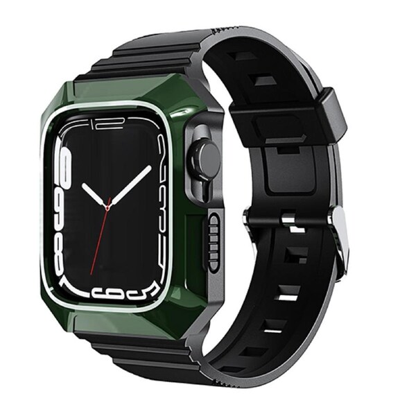 ZUSLAB Apple Watch Band for 9/8/7 45mm- 6/SE/5/4/3/2 44mm 42mm Rugged Case with TPU Strap Military Protective Tough Cover Bumper - Green