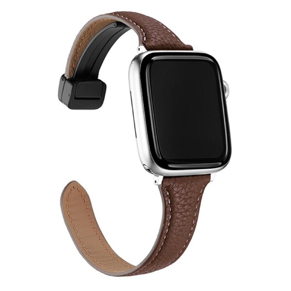 ZUSLAB Apple Watch Leather Band for 9/8/7 41mm- 6/SE/5/4/3/2 40mm 38mm Top Genuine Leather Replacement Strap - Brown