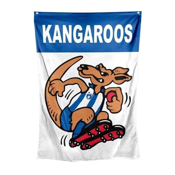 AFL Retro Wall Flag - North Melbourne Kangaroos - Cape Flag - Approx 100cm x70cm