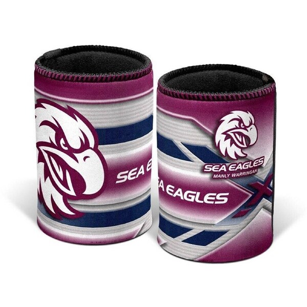 NRL Stubby Can Cooler - Manly Sea Eagles - Drink - Rubber Base - One Only