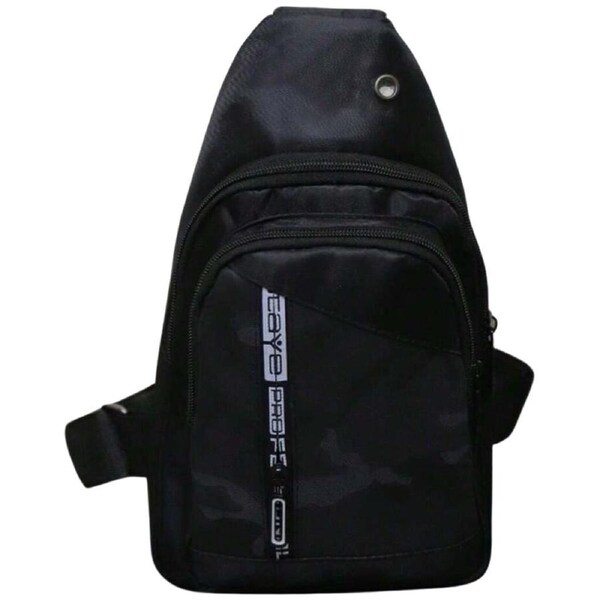 Mens Crossbody Sling Casual Chest Bag in Black