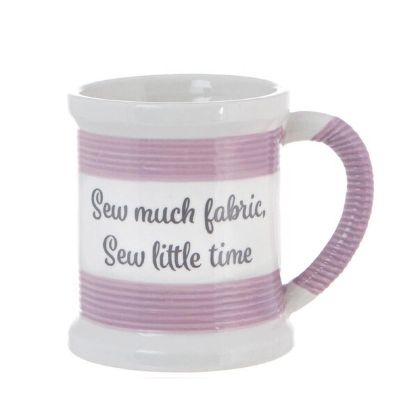 Boxer Gifts Sewing Mug w/ Handle Grandma/Mom Coffee Drinkware Sew Much Fabric
