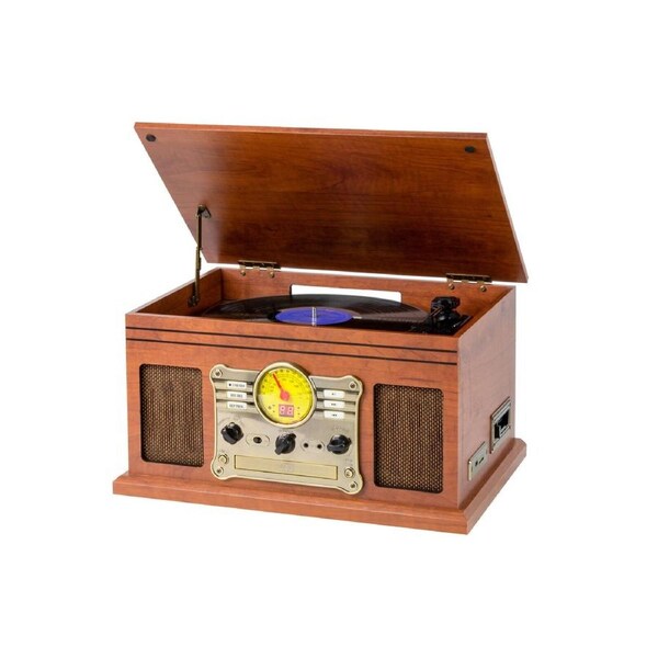 Lenoxx Vinyl, Turntable, Wireless Streaming + CD Player in 1 Retro Music Centre