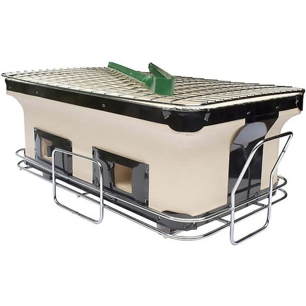 Healthy Choice Portable Hibachi Tabletop Grill Dual Charcoal BBQ Chambers