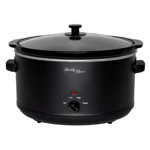 Healthy Choice 8L Slow Cooker Large Capacity Ceramic Pot (300W) - Black