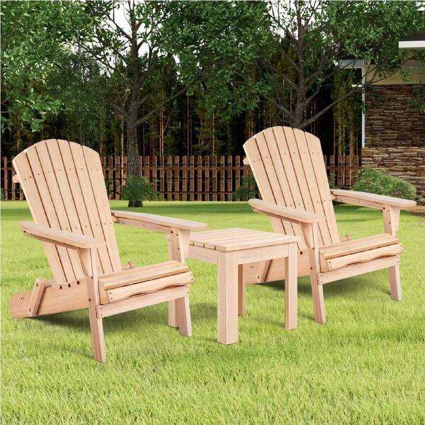 ALFORDSON Outdoor Chair Table 3PCS Set Wooden Furniture