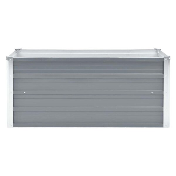 Garden Planter Flowers Galvanised Steel 100x40x45cm Grey Plant Raised Bed Box