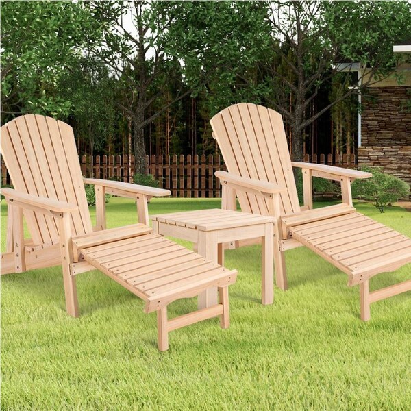 ALFORDSON Outdoor Chair Table 3PCS Set Wooden Furniture