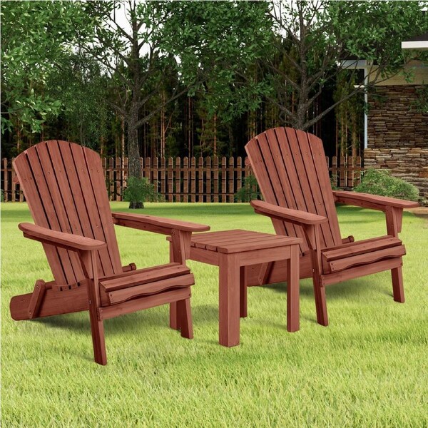 ALFORDSON Outdoor Chair Table 3PCS Set Wooden Furniture