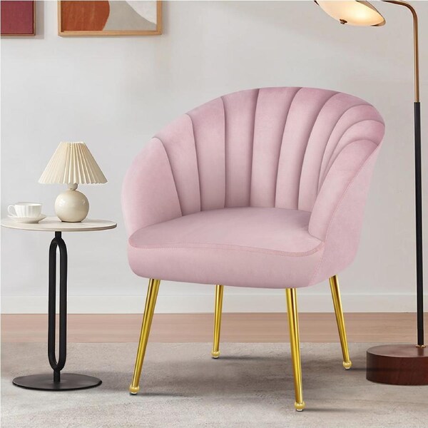 ALFORDSON Velvet Armchair Accent Pink