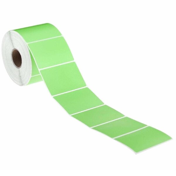 Stock Forms Direct Thermal Labels Permanent Adhesive Perforated 100x100mm Green Roll 1000 Pack 4