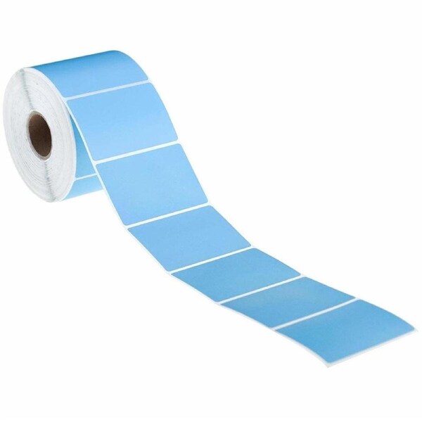 Stock Forms Direct Thermal Labels Permanent Adhesive Perforated 100x100mm Blue Roll 1000 Pack 4