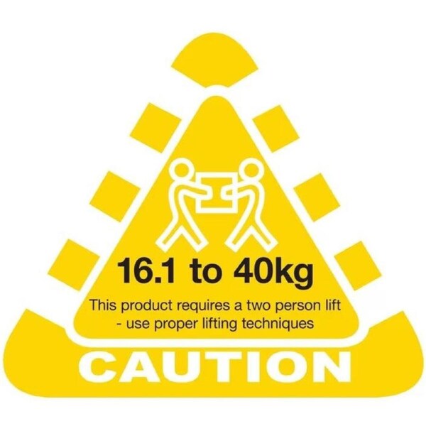 Stock Forms Caution Weight 16.1-40kg Labels Heavy 80x70mm Yellow 250 Labels Roll Pack 4