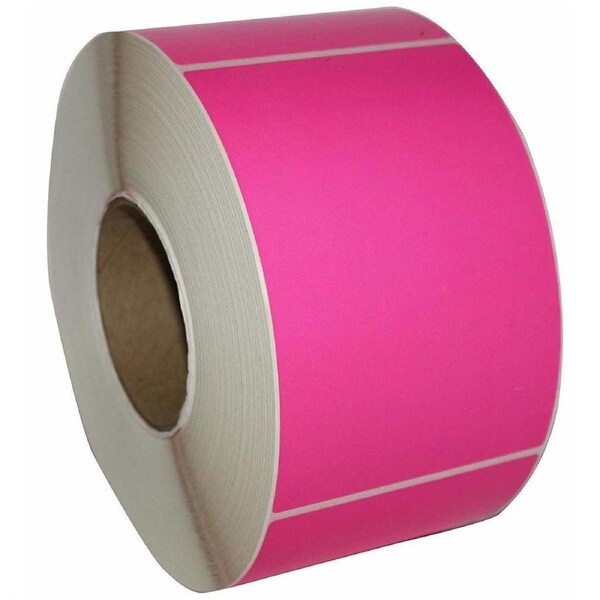 Stock Forms Direct Thermal Labels Permanent Adhesive Perforated 100x100mm Pink Roll 1000 Pack 4