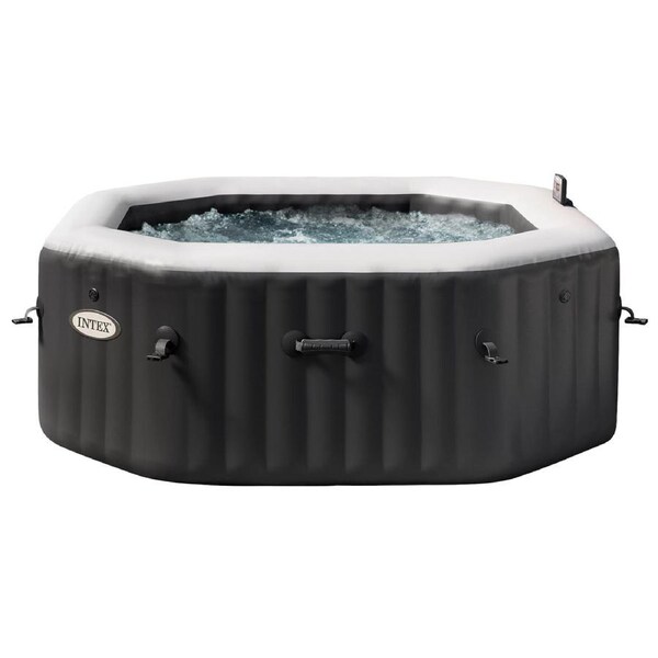 Intex PureSpa 6-Person Jet and Bubble Deluxe Inflatable Hot Tub in Onyx Black