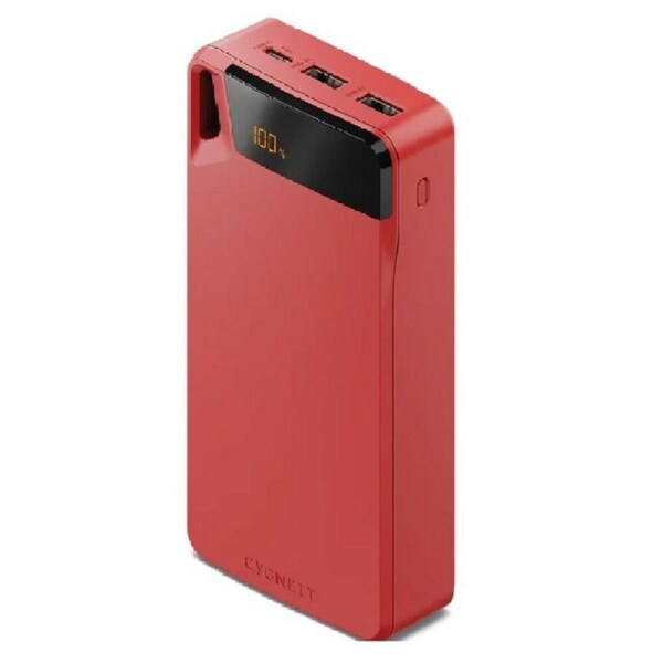 Cygnett ChargeUp Boost 4th Gen 20000mAh Triple Port Digital Power Bank - Red [CY4753PBCHE]