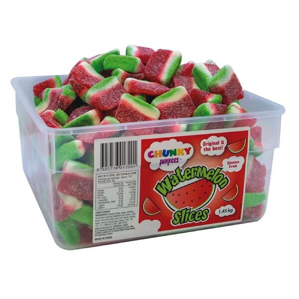 Chunky Funkeez Watermelon Slice Tub Candy Lollies Sweets Bulk Pack 1.45kg