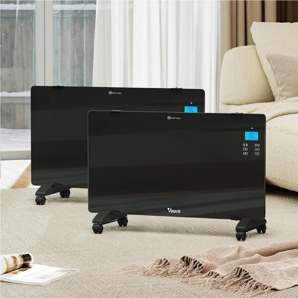 Vevare 2PCS Electric Glass Panel Heater Convection Heaters 2000W Wall Mounted