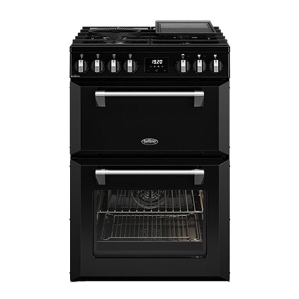 Belling Mini Richmond 60cm/123L Dual Fuel Range Cooker Electric Oven Grill Black