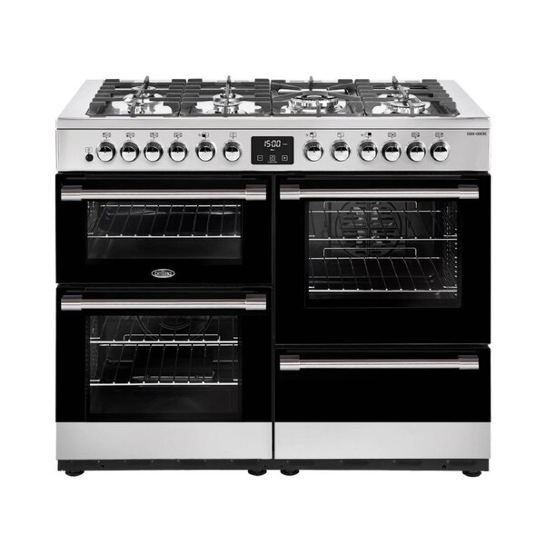 Belling 110cm Cookcentre Dual Fuel Range Cooker Electric Oven Stainless Steel