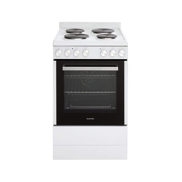 Euromaid 54cm/83L Electric Oven Range Cooker w/Solid Cooktop Single Cavity White