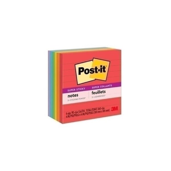 Post-It Super Sticky Marrakesh Lined Notes 6-Pack (4x4in)