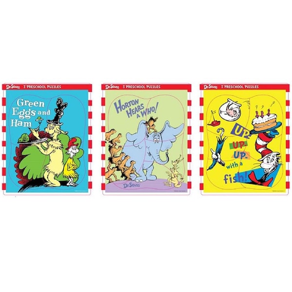 Dr Seuss Preschool Puzzles 3pk