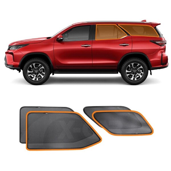 Port Rear Window Sun Shade for Toyota Fortuner 2015-Onwards Car Sun Blind Mesh