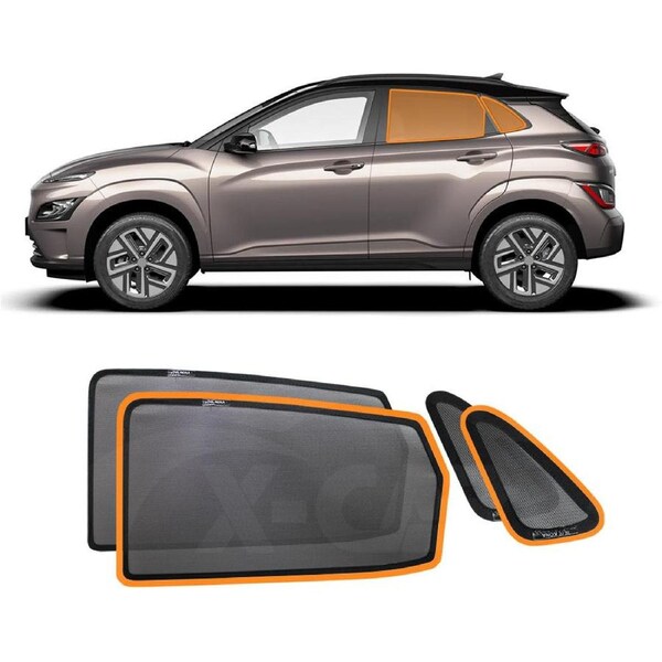 Port Rear Window Sun Shade for Hyundai Kona 2017-2023 Car Sun Blind Mesh