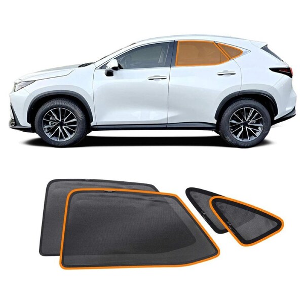 Port Rear Window Sun Shades for Lexus NX Series NX250 NX350 NX350h NX450h 2022-Onwards Car Sun Blind Mesh