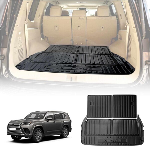 3-Pcs Boot Liner for Lexus LX Series LX500d LX600 2021-Onwards Heavy Duty Cargo Trunk Mat Luggage Tray