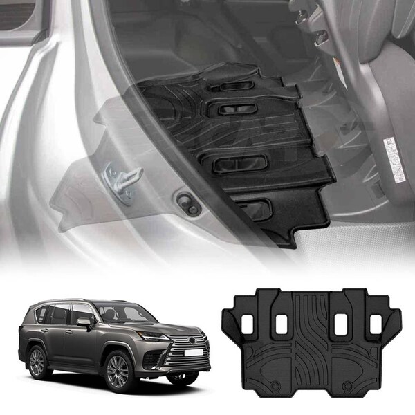 Third Row Seat Floor Mat for Lexus LX Series LX500d LX600 2021-Onwards Heavy Duty All Weather Car Mats Liner