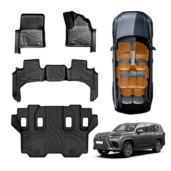 3D Heavy Duty All Weather Car Mat Floor Liner Full Set for Lexus LX Series LX500d LX600 2021-Onwards