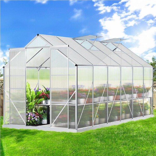 ALFORDSON Greenhouse Aluminium 2.4x3.8x2.1M