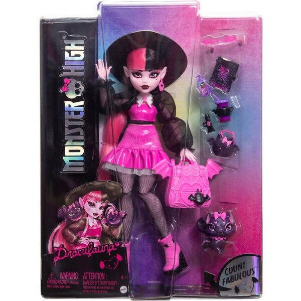 Monster High - Draculaura Fashion Doll With Pet Count Fabulous And Accessories - Mattel