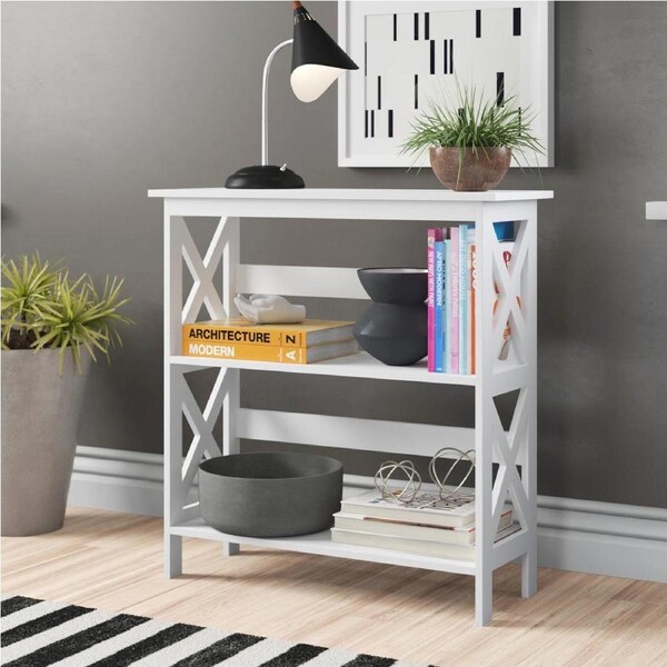 Bella 3 Tier Bookcase In White
