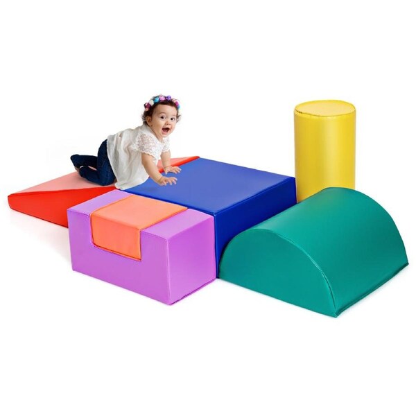 Babyjoy 6PCS Kids Climb & Crawl Play Set Colorful Soft Foam Blocks Activity Toys Home Preschool Daycare