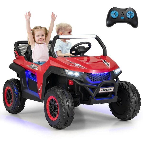 Babyjoy 2-Seater Kids Ride On Cars 12V Battery Electric Toy UTV w/Remote Control & Music & Headlights Red