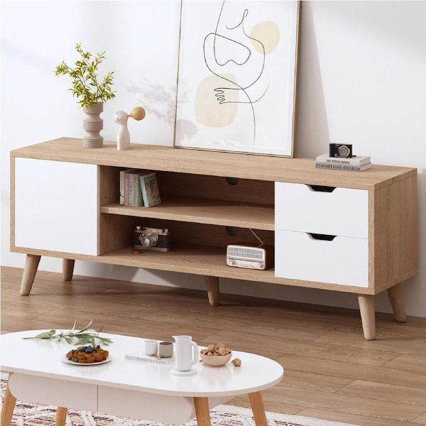 ALFORDSON Entertainment Unit TV Stand Storage 120cm Oak