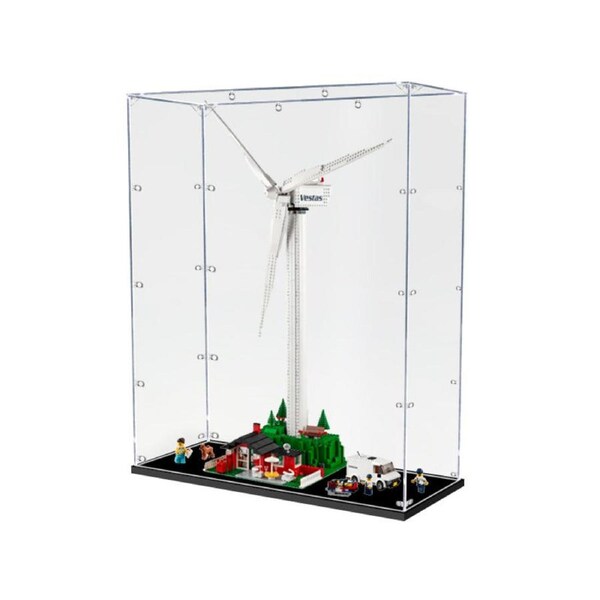 Acrylic Display Case for LEGO 10268 Creator Expert Vestas Wind Turbine Figure Storage Box Dust Proof Glue Free
