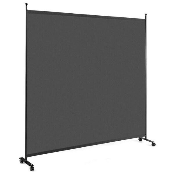 Giantex Mobile 184cm Room Divider Single Panel Privacy Screens Portable Room Partition Home Office Grey