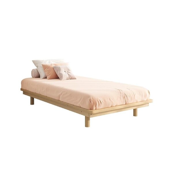 Oikiture Bed Frame Single Size Wooden Bed Base Timber Floating Beds