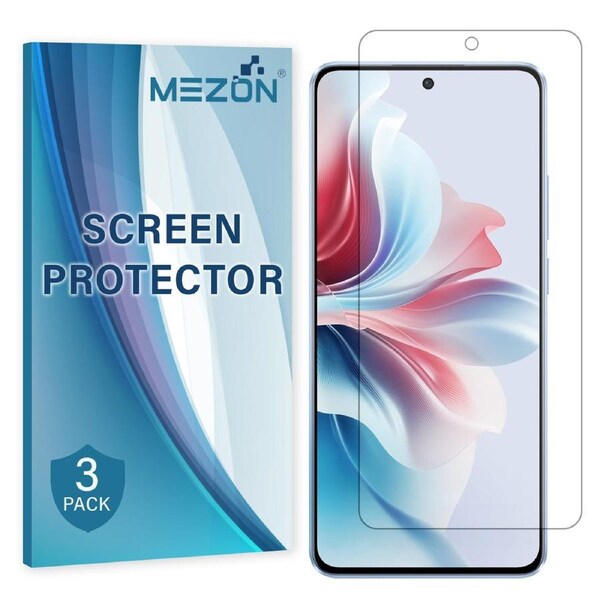 [3 Pack] OPPO Reno11 F 5G Anti-Glare Matte Screen Protector Film by MEZON – Case Friendly, Shock Absorption (OPPO Reno11 F 5G, Matte)