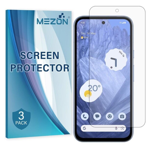 [3 Pack] Google Pixel 8a (6.1”) Ultra Clear Screen Protector Film by MEZON – Case Friendly, Shock Absorption (Pixel 8a, Clear)