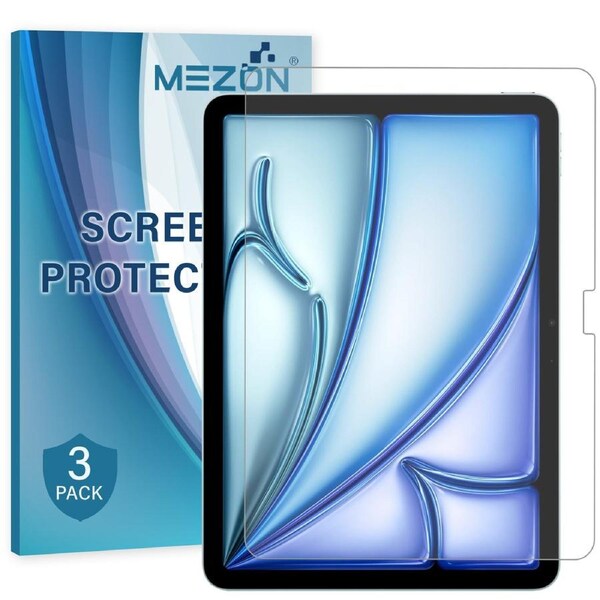 [3 Pack] Apple iPad Air 11" (2024) M2 Ultra Clear Film Screen Protector by MEZON – Case and Pencil Friendly (iPad Air 11" M2, Clear) – FREE EXPRESS