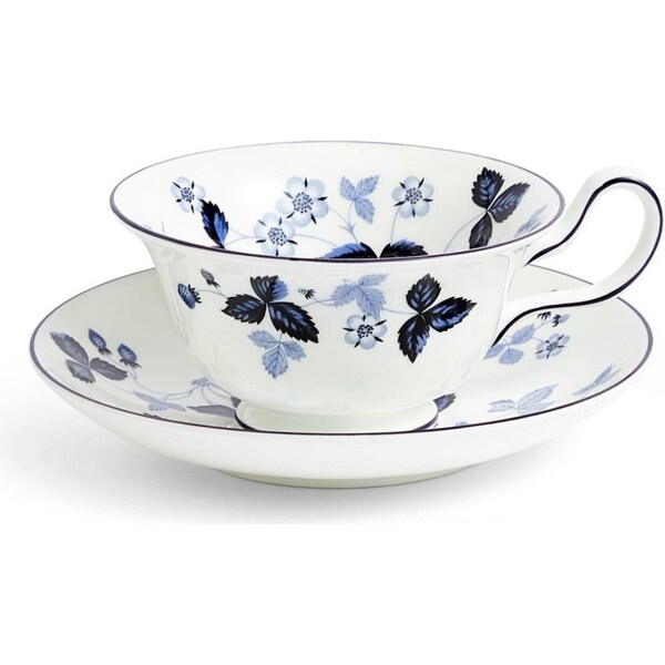 Wedgwood Wild Strawberry Inky Blue Teacup & Saucer 177ml