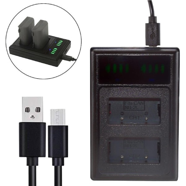 Battery Charger for Canon Powershot G7, G9, S30 S40 S45, S50, S60 -NB-2L, NB-2LH