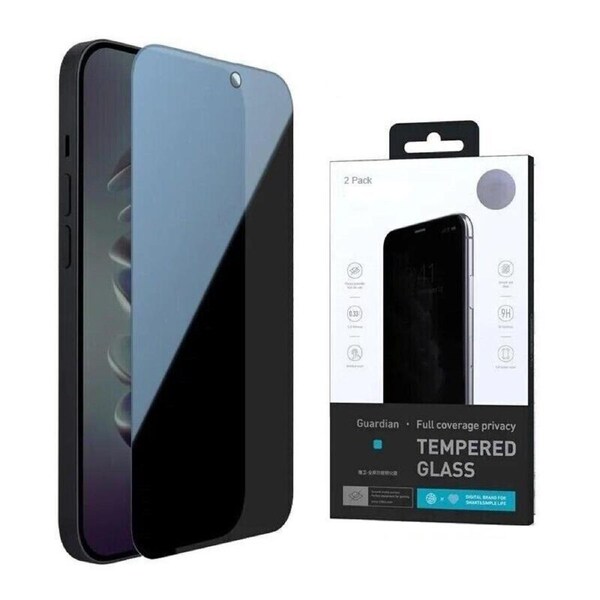 2 PCS For iPhone 15 Plus Privacy Tempered Glass Screen Protector Flim Case Friendly 9H Hardness for Apple (2023) - Anti-Spy